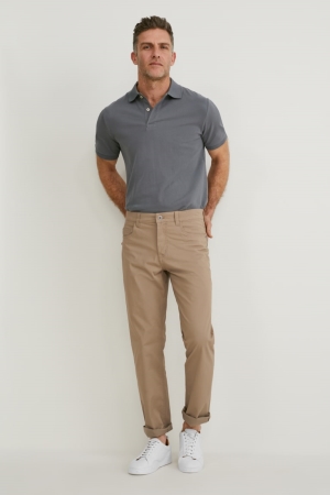 C&A Gerade Fit Organic Baumwoll Lycra® Hosen Herren Beige | HWRLX-6084