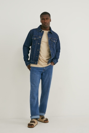 C&A Gerade Lycra® Recycled Jeans Herren Blau | SZANL-3215