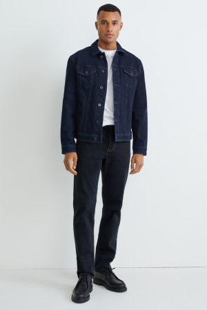 C&A Gerade Lycra® With Recycled Baumwoll Jeans Herren Blau Dunkelblau | IFOTV-4832