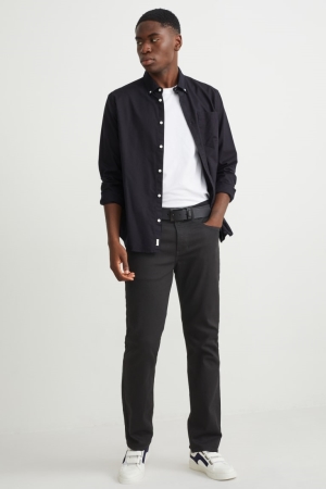 C&A Gerade Lycra® With Recycled Baumwoll Jeans Herren Schwarz | JKTRQ-2407