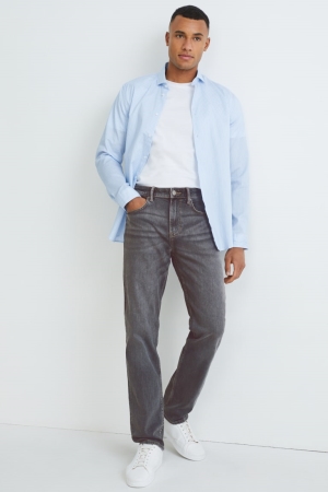 C&A Gerade Organic Baumwoll Jeans Herren Dunkelgrau | IZTOC-8025