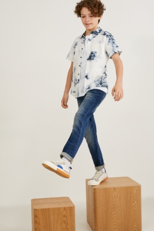 C&A Gerade Organic Baumwoll Jeans Jungen Blau Dunkelblau | INPEL-3927