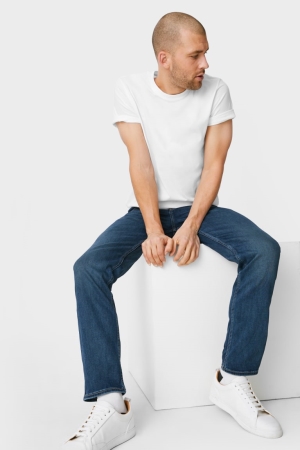 C&A Gerade Thermal Lycra® Recycled Jeans Herren Blau Dunkelblau | RJWIO-1539