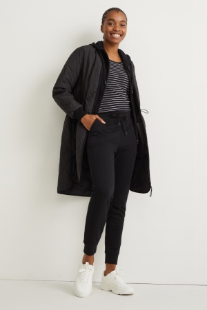 C&A Gesteppt Bionic-finish®eco Mäntel Damen Schwarz | GFABD-6780