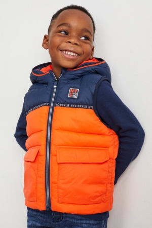 C&A Gesteppt Gilet With Hood Recycled Jacke Mädchen Orange | LZAJC-3240