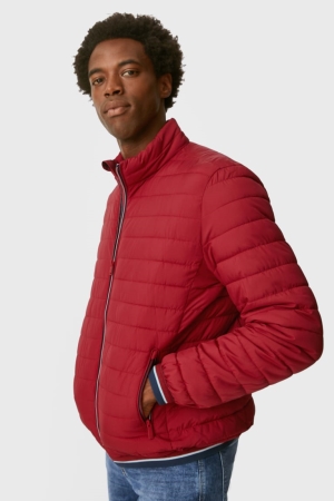 C&A Gesteppt Recycled Jacke Herren Dunkelrot | RLYTP-4230