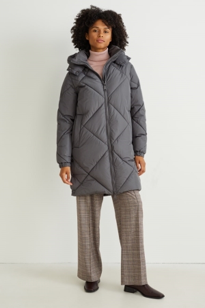 C&A Gesteppt With Hood Bionic-finish®eco Mäntel Damen Dunkelgrau | OUVFP-9645