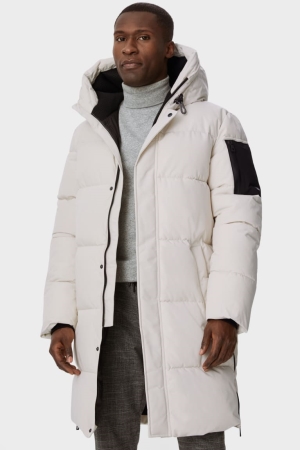 C&A Gesteppt With Hood Mäntel Herren Weiß | SUKVB-5079