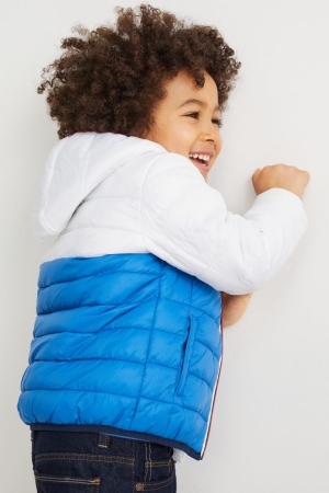 C&A Gesteppt With Hood Recycled Jacke Mädchen Blau | ANGVB-0148