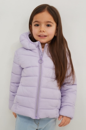 C&A Gesteppt With Hood Recycled Jacke Mädchen Helllila | DBTRA-1496