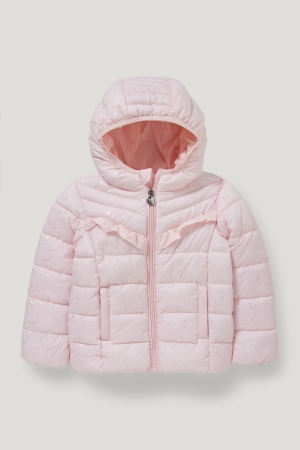 C&A Gesteppt With Hood Recycled Jacke Mädchen Rosa | PKQMS-0217