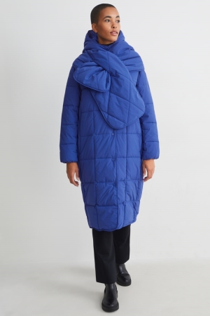 C&A Gesteppt With Hood Recycled Mäntel Damen Blau | XUNDW-6803