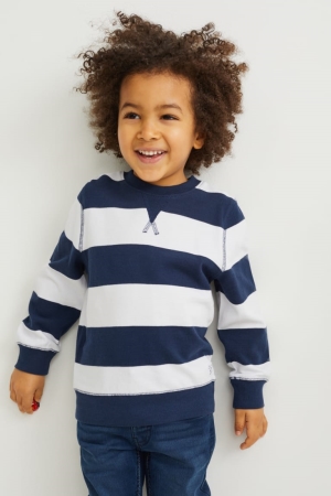 C&A Gestreift Sweatshirts Mädchen Dunkelblau | EZWJH-7132