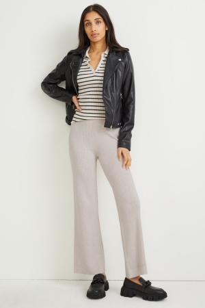 C&A Gestrickt With Lenzing™ Ecovero™ Hosen Damen Creme | BWACX-6743
