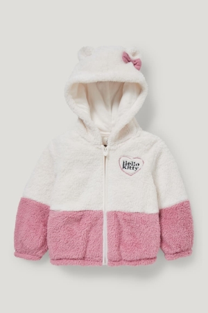 C&A Hello Kitty Teddy Fur With Hood Hoodie Mädchen Weiß | XPQIH-8304