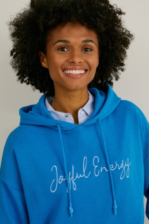 C&A Hoodie Damen Blau | JRUTW-9136
