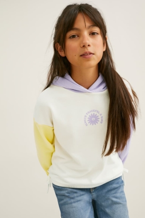 C&A Hoodie Mädchen Creme | XKRGH-3942