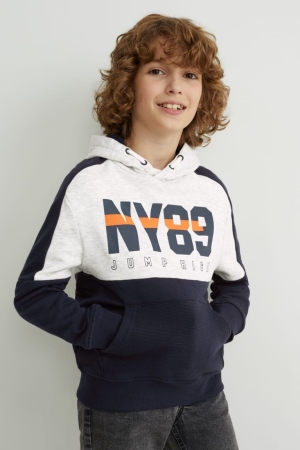 C&A Hoodie Mädchen Dunkelblau Weiß | GBFWP-3784