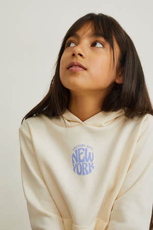 C&A Hoodie Mädchen Weiß | FZWUB-7640