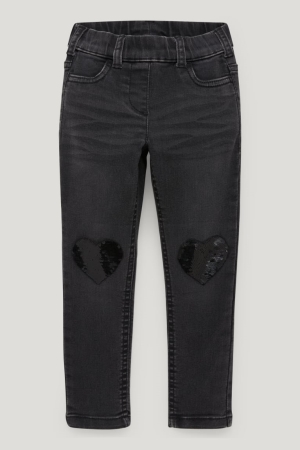 C&A Jegging Shiny Jeans Mädchen Schwarz | SGDXB-6183