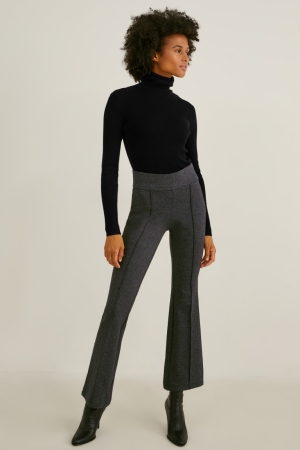 C&A Jersey Gerade Fit Hosen Damen Dunkelgrau | MPUWN-9137