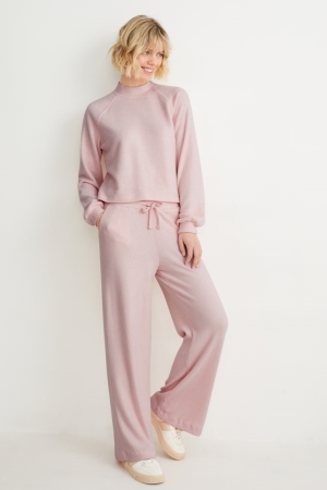 C&A Jersey Loose Fit With Lenzing™ Ecovero™ Hosen Damen Rosa | LWQHS-6104