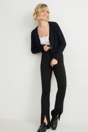 C&A Jersey Regular Fit With Lenzing™ Ecovero™ Hosen Damen Schwarz | EQDKP-9280