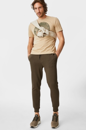 C&A Joggers Organic Baumwoll Hosen Herren Dunkelgrün | SOXWU-5694