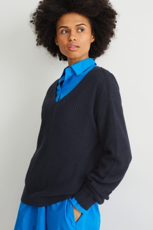 C&A Jumper Damen Dunkelblau | FWYQG-5419
