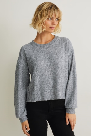 C&A Jumper Damen Hellgrau | QDLXJ-0498