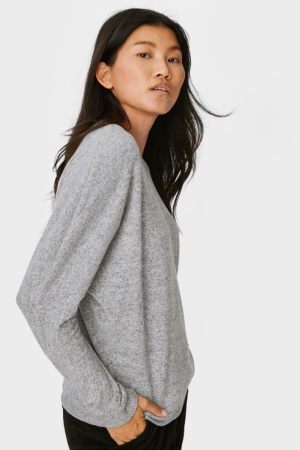 C&A Jumper Damen Hellgrau | XWGER-5816