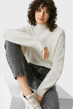 C&A Jumper Damen Weiß | WPGUF-1432