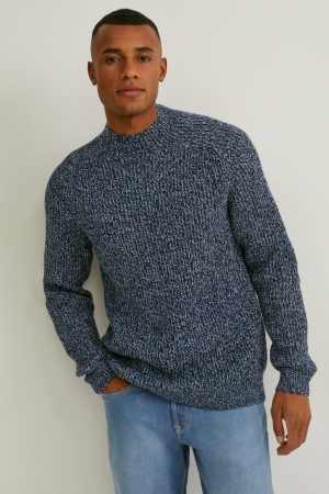 C&A Jumper Herren Dunkelblau Weiß | YVMBW-5098