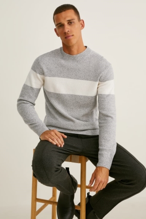 C&A Jumper Herren Hellgrau | WTUKH-3681