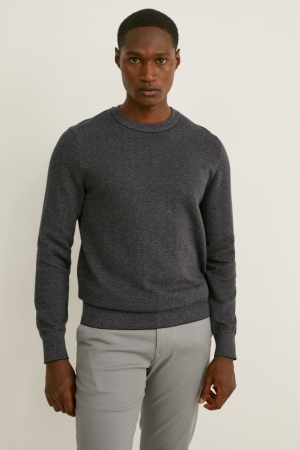 C&A Jumper Herren Schwarz Dunkelgrau | WSBAU-7293