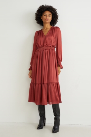C&A Kleider Damen Dunkelrot | ZMXNO-9751