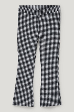 C&A Leggings Check Hosen Mädchen Schwarz Weiß | WDREI-7543