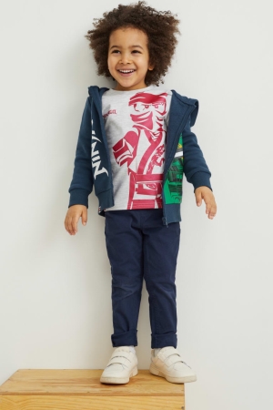 C&A Lego Ninjago Set Zip-through, Long Sleeve And Sleeve Hoodie Mädchen Dunkelblau | WXKMT-9716