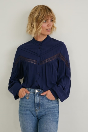 C&A Lenzing™ Ecovero™ Bluse Damen Dunkelblau | ABCEI-2694