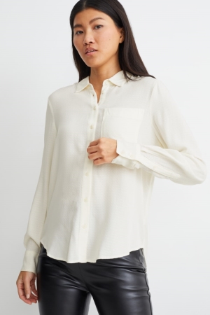 C&A Lenzing™ Ecovero™ Bluse Damen Weiß | KEHCM-6285