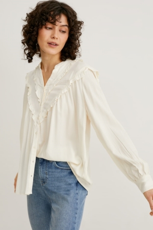C&A Lenzing™ Ecovero™ Bluse Damen Weiß | ZYQNU-3968