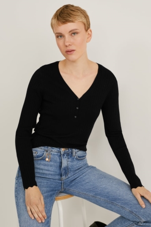 C&A Lenzing™ Ecovero™ Jumper Damen Schwarz | VPKQO-8410