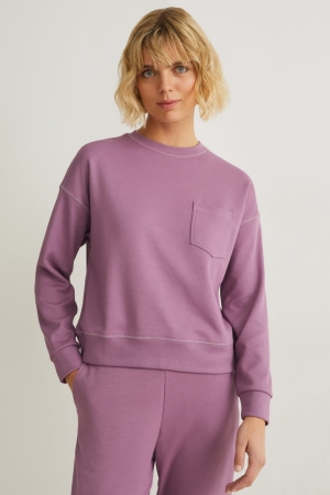 C&A Long Sleeve Hoodie Damen Lila | NPACI-4732