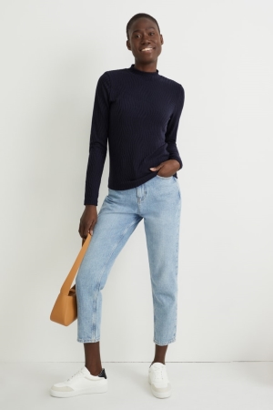C&A Long Sleeve Oberteile Damen Dunkelblau | ZTPEX-6107