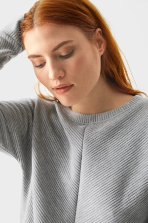 C&A Long Sleeve Oberteile Damen Hellgrau | VJRUH-8906