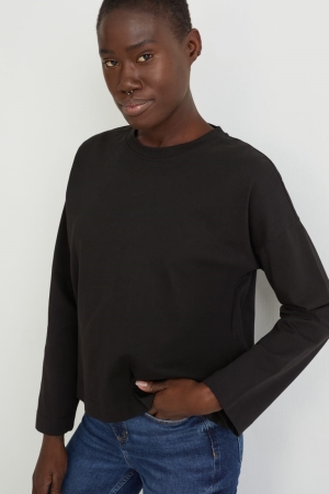 C&A Long Sleeve Oberteile Damen Schwarz | BFAKV-8790