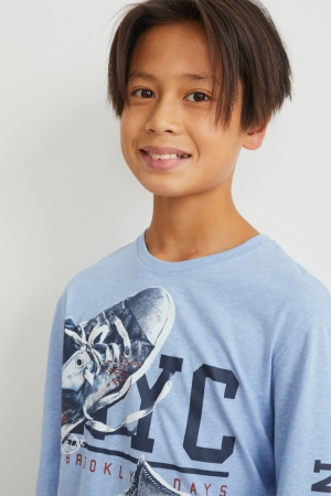 C&A Long Sleeve Oberteile Jungen Hellblau | IYAOD-1409