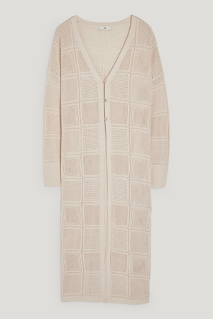 C&A Long Strickjacke Damen Braun | LTVUZ-3294