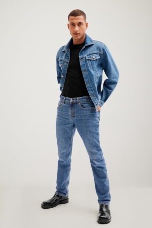 C&A Made In Eu Gerade Organic Baumwoll Jeans Herren Blau | PQKCN-0194