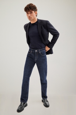 C&A Made In Eu Gerade Organic Baumwoll Jeans Herren Blau Dunkelblau | TIHQF-4517